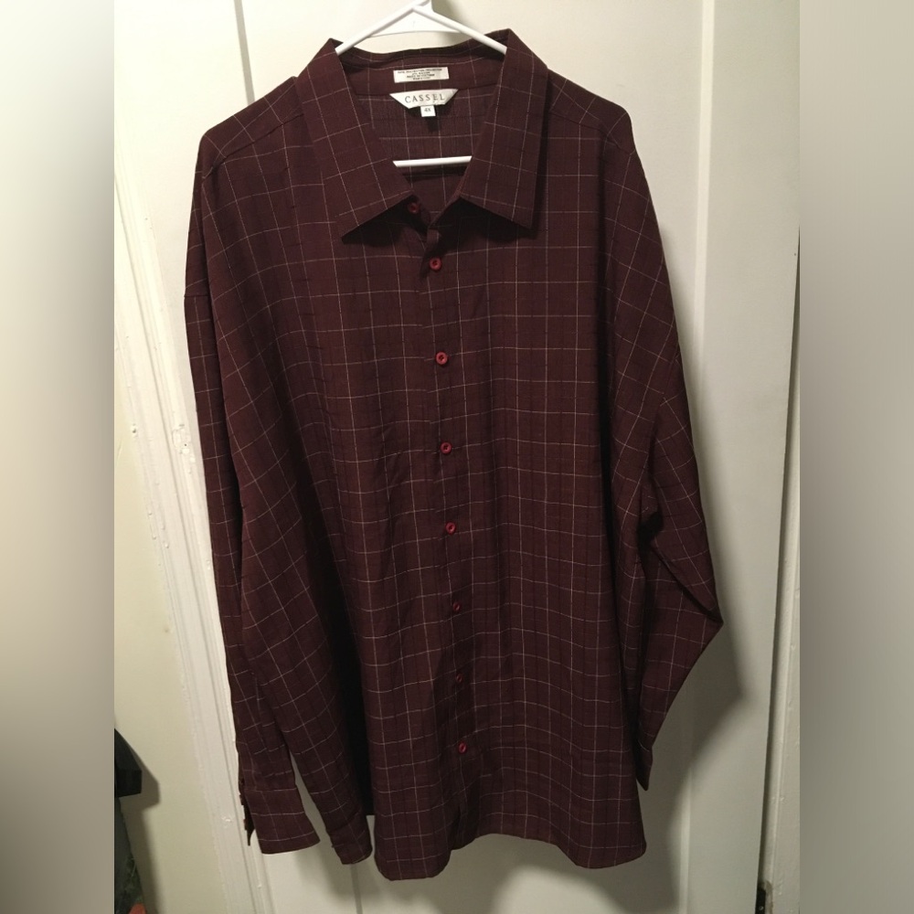 Men's Burgundy Checkered Shirt
